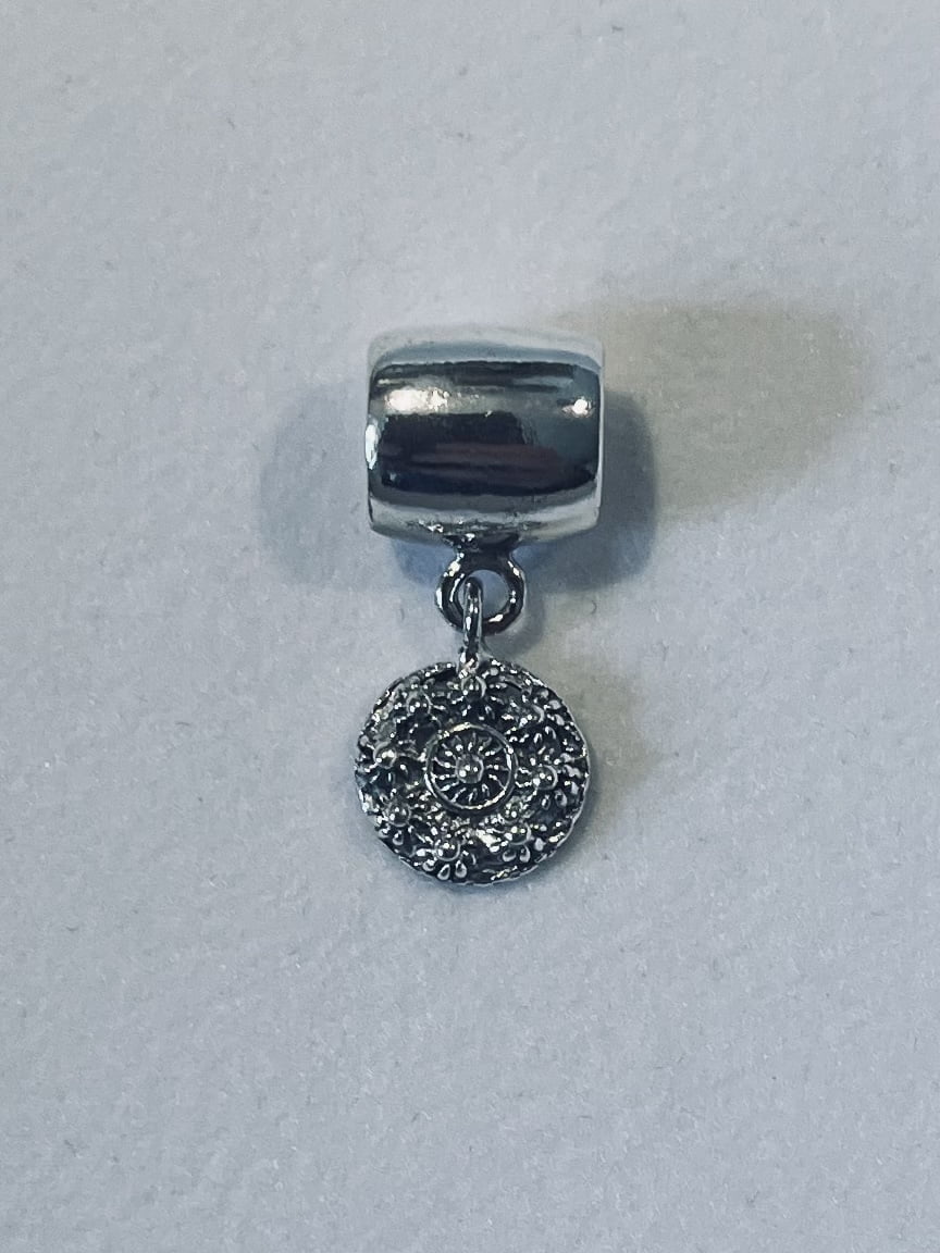 Zilveren Bedel met Goese Knoop 8mm